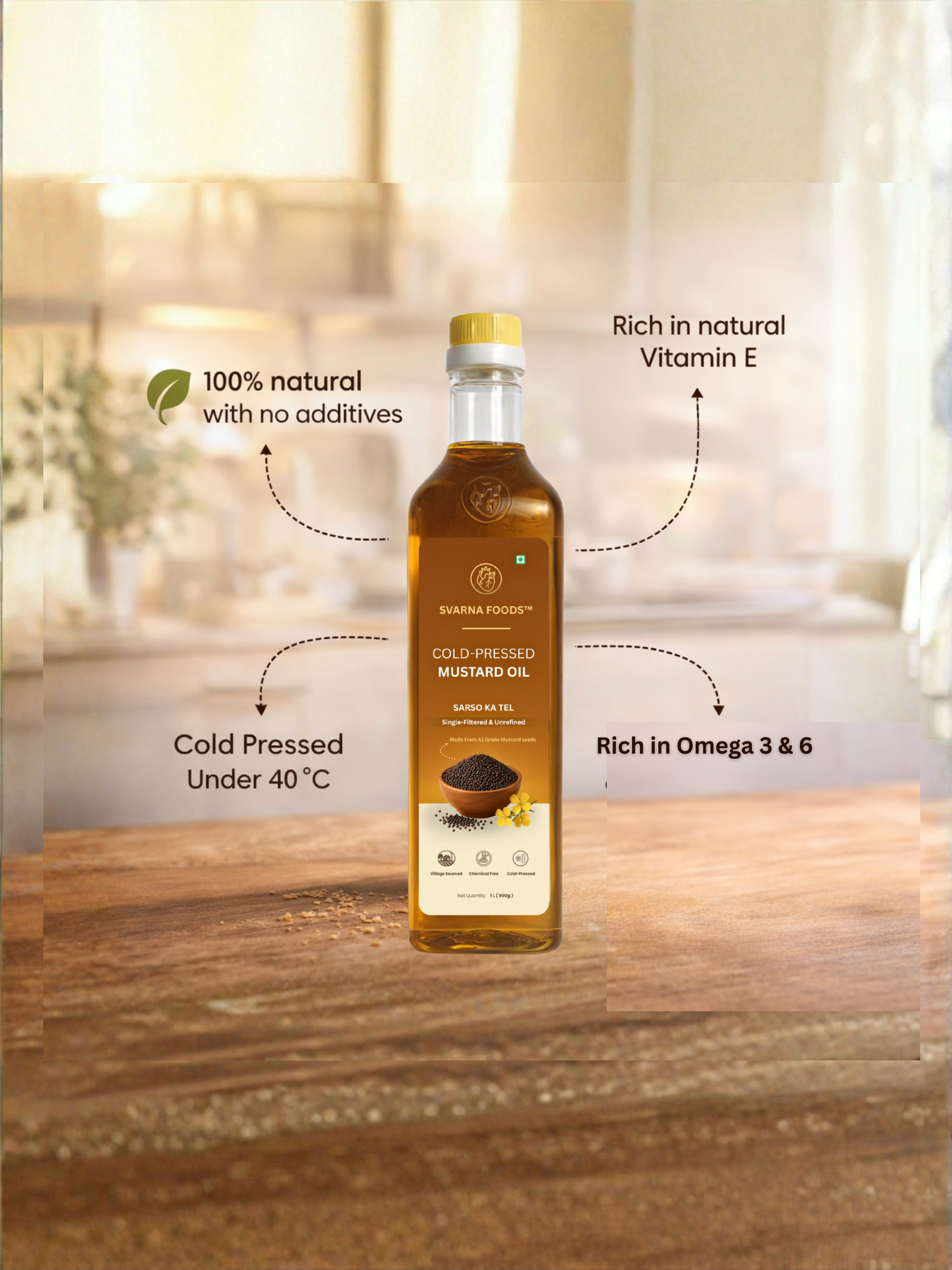 Black Mustard Oil 1 L | Cold-Pressed, Single Filtered